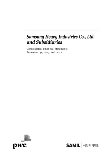 Miniature Samsung Heavy Industries
 Bilan financier 2013