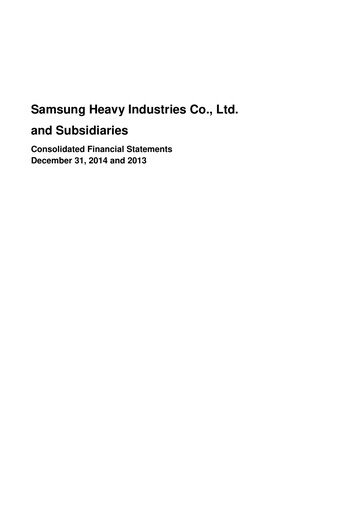 Miniature Samsung Heavy Industries
 Bilan financier 2014