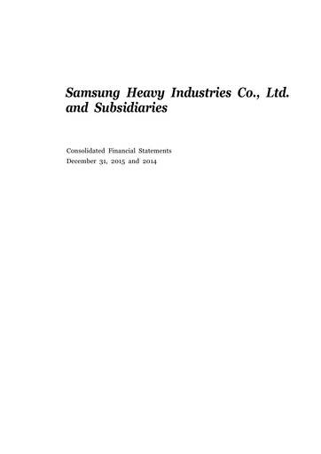 Miniature Samsung Heavy Industries
 Bilan financier 2015