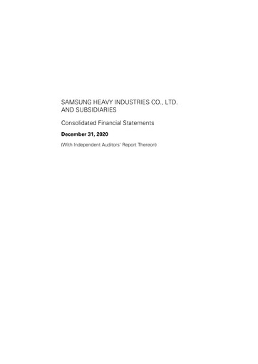 Miniature Samsung Heavy Industries
 Bilan financier 2020