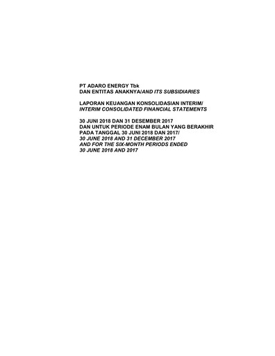 Thumbnail Adaro Energy
 Financial Statement 2018-h1