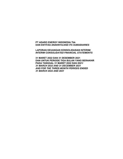 Thumbnail Adaro Energy
 Financial Statement 2022-q1