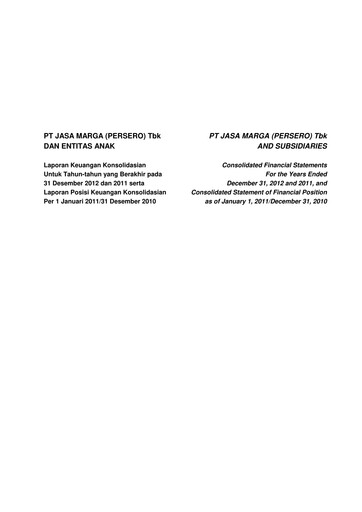 Thumbnail Jasa Marga Financial Statement 2012