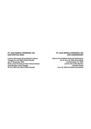 Miniature Jasa Marga Rapport semestriel 2026-h1