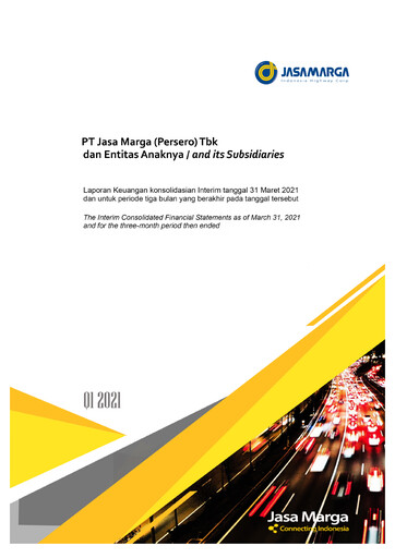 Miniature Jasa Marga Rapport trimestriel 2021-q1