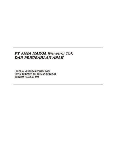Thumbnail Jasa Marga Quarterly Report 2008-q1