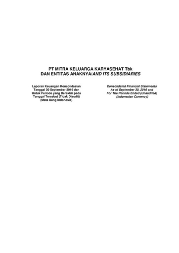 Thumbnail Mitra Keluarga Financial Statement 2016-9m