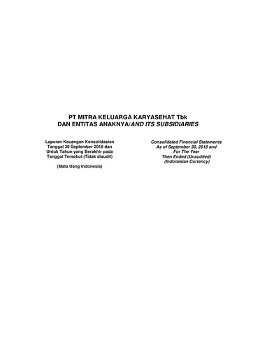 Thumbnail Mitra Keluarga Financial Statement 2018-9m