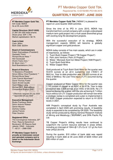 Thumbnail Merdeka Copper Gold
 Quarterly Report 2020-q2