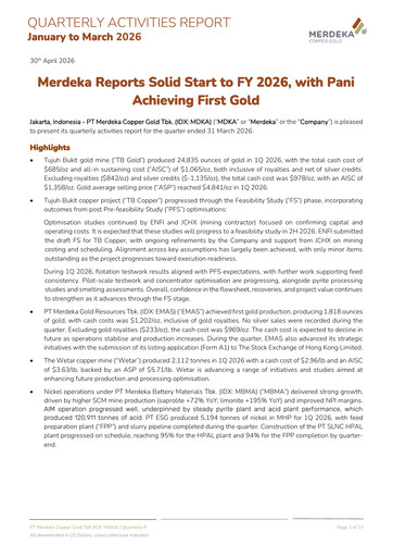 Thumbnail Merdeka Copper Gold
 Quarterly Report 2026-q1