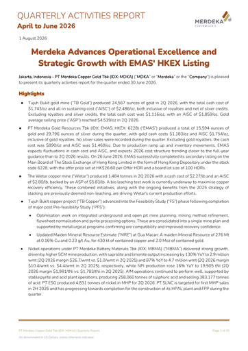 Thumbnail Merdeka Copper Gold
 Quarterly Report 2026-q2