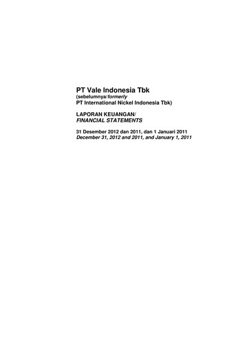 Thumbnail Vale Indonesia Financial Statement 2012