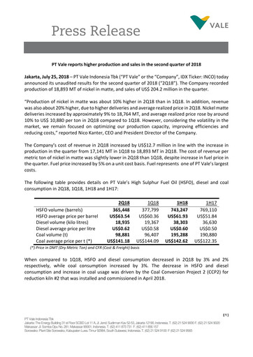 Thumbnail Vale Indonesia Quarterly Report 2018-q2