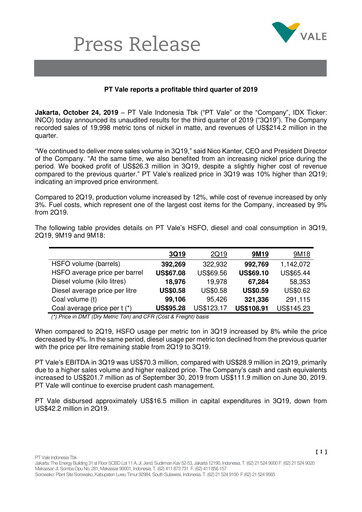 Thumbnail Vale Indonesia Quarterly Report 2019-q3