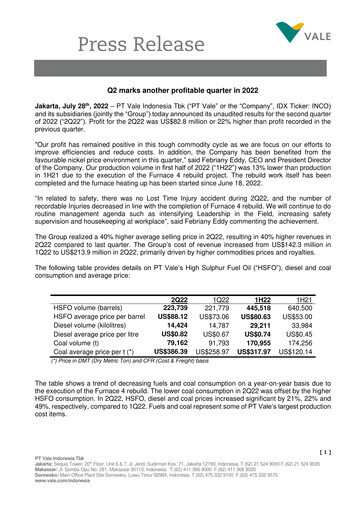 Thumbnail Vale Indonesia Quarterly Report 2022-q2