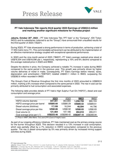 Thumbnail Vale Indonesia Quarterly Report 2023-q3