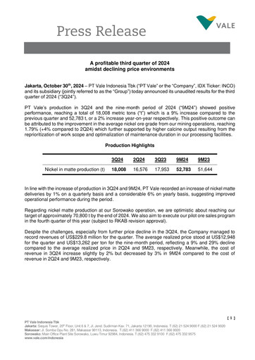 Thumbnail Vale Indonesia Quarterly Report 2024-q3