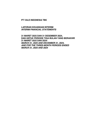 Thumbnail Vale Indonesia Quarterly Report 2025-q1