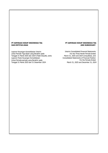 Thumbnail PT Aspirasi Hidup Indonesia Tbk Financial Statement 2025-q1