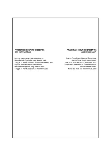 Thumbnail PT Aspirasi Hidup Indonesia Tbk Financial Statement 2026-q1