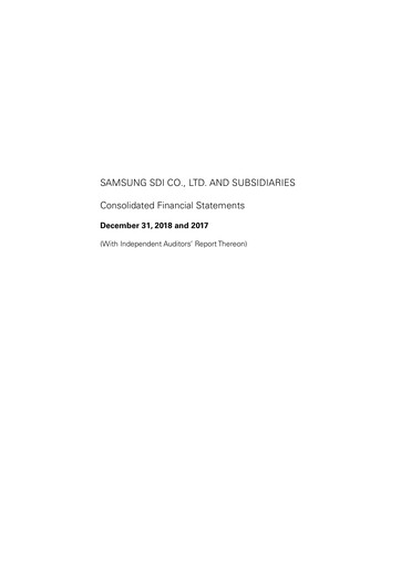 Thumbnail Samsung SDI Financial Statement 2018