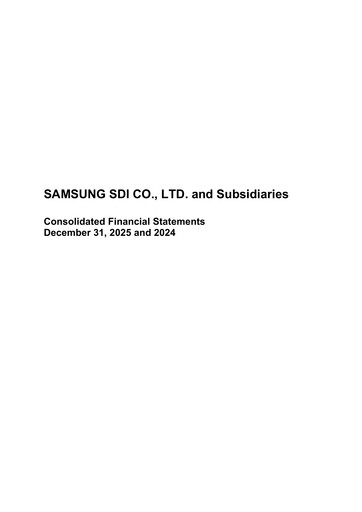 Thumbnail Samsung SDI Financial Statement 2025