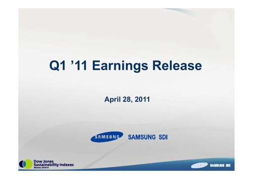 Thumbnail Samsung SDI Quarterly Report 2011-q1