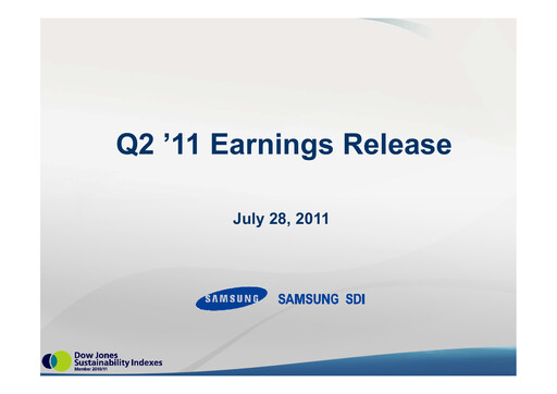 Thumbnail Samsung SDI Quarterly Report 2011-q2