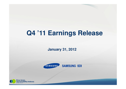 Thumbnail Samsung SDI Quarterly Report 2011-q4