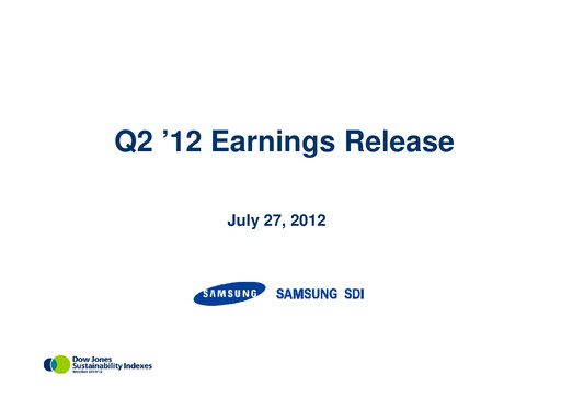 Thumbnail Samsung SDI Quarterly Report 2012-q2