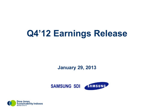 Thumbnail Samsung SDI Quarterly Report 2012-q4