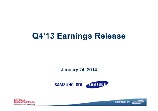 Thumbnail Samsung SDI Quarterly Report 2013-q4