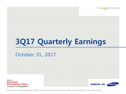 Thumbnail Samsung SDI Quarterly Report 2017-q3