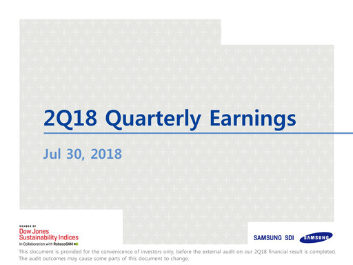 Thumbnail Samsung SDI Quarterly Report 2018-q2