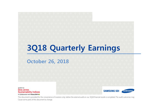 Thumbnail Samsung SDI Quarterly Report 2018-q3