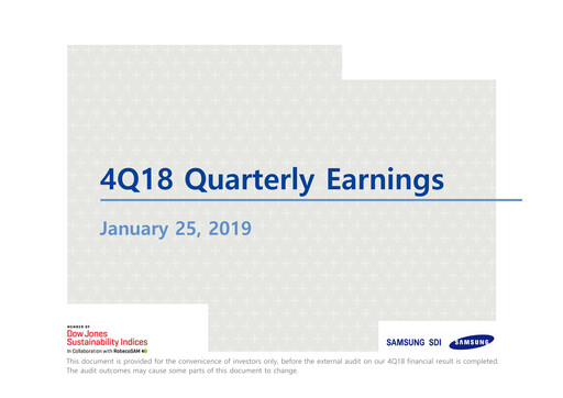 Thumbnail Samsung SDI Quarterly Report 2018-q4