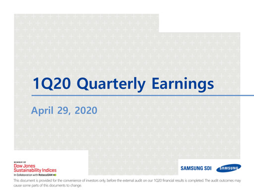 Thumbnail Samsung SDI Quarterly Report 2020-q1
