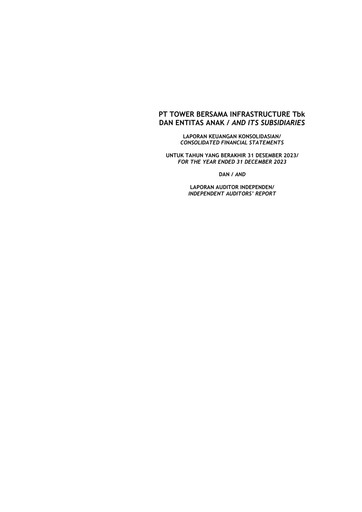 Thumbnail Tower Bersama Infrastructure
 Financial Statement 2023