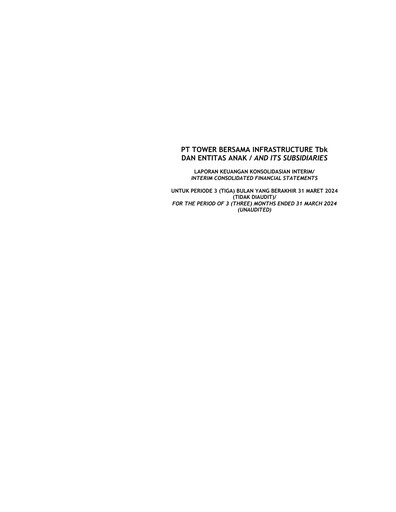 Thumbnail Tower Bersama Infrastructure
 Quarterly Report 2024-q1