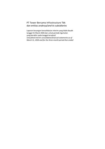 Thumbnail Tower Bersama Infrastructure
 Quarterly Report 2026-q1