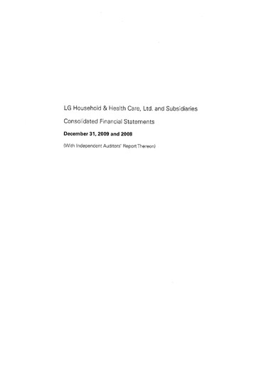 Thumbnail LG Household & Health Care
 Financial Statement 2009