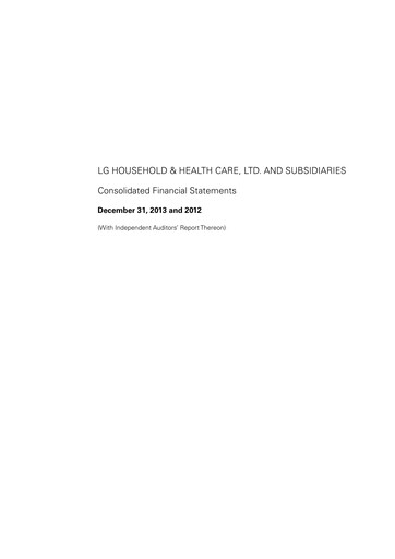 Thumbnail LG Household & Health Care
 Financial Statement 2013