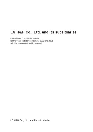 Thumbnail LG Household & Health Care
 Financial Statement 2022