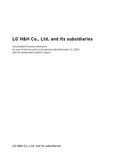 Thumbnail LG Household & Health Care
 Financial Statement 2023