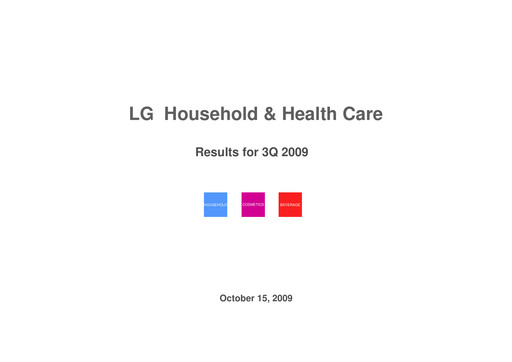 Vorschaubild LG Household & Health Care
 Quartalsbericht 2009-q3