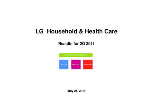 Vorschaubild LG Household & Health Care
 Quartalsbericht 2011-q2