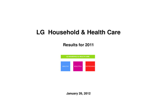 Vorschaubild LG Household & Health Care
 Quartalsbericht 2011-q4