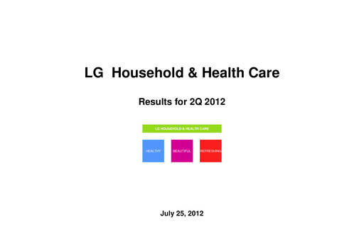 Vorschaubild LG Household & Health Care
 Quartalsbericht 2012-q2
