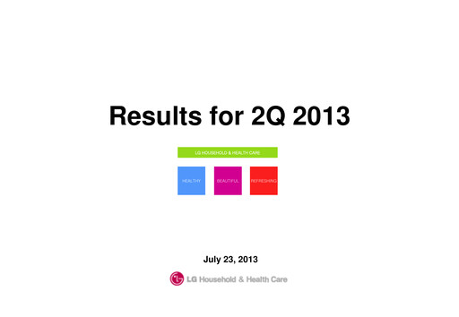Vorschaubild LG Household & Health Care
 Quartalsbericht 2013-q2