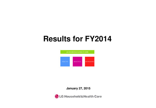 Vorschaubild LG Household & Health Care
 Quartalsbericht 2014-q4